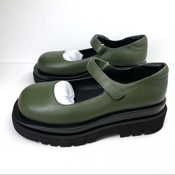 JEFFREY CAMPBELL FREE PEOPLE — PIPER PLATFORM MARY JANES, OLIVE, SIZE US 6.5 - Picture 11 of 17